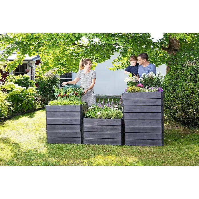 Garantia Hochbeet Ergo Quadro L - 80 x 80 x 25 cm, Kunststoff - Stimmungsaufnahme