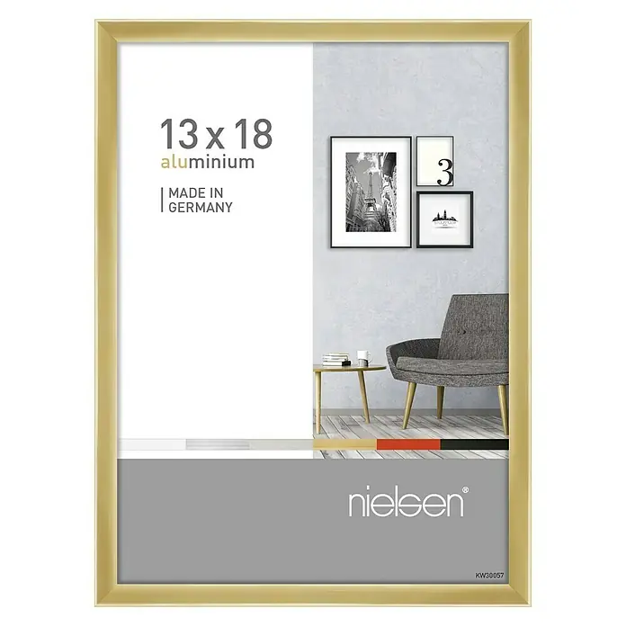 Nielsen Bilderrahmen Pixel - Gold, 13 x 18 cm, Aluminium - Vorderansicht
