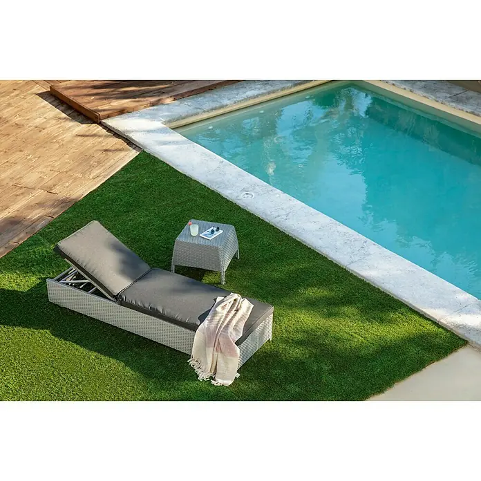 Sunfun Neila Ležaljka za sunčanje - Š x D x V: 62 x 198 x 29 cm, Antracit, S podesivim naslonom za leđa