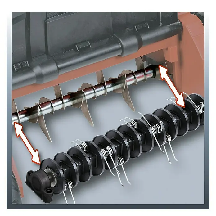 Einhell Power X-Change Akku-Vertikutierer GE-SC 35/1 Li-Solo - 36 V, Li-Ionen, Ohne Akku, Arbeitsbreite: 35 cm - Detailaufnahme