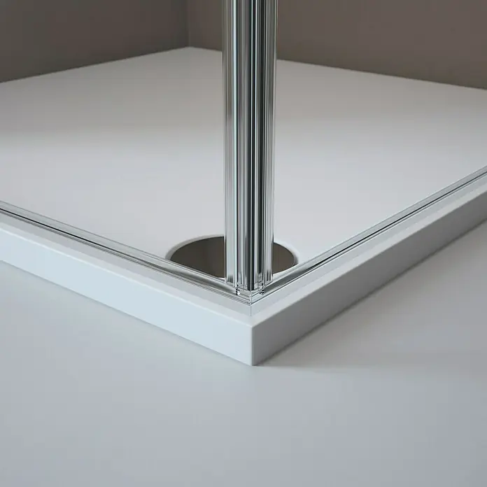 Corniche Eckdusche Light - 80 x 80 x 190 cm, Stärke: 5 mm, Silber