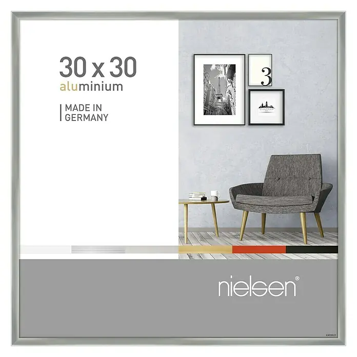 Nielsen Bilderrahmen Pixel - Silber, 30 x 30 cm, Aluminium - Vorderansicht