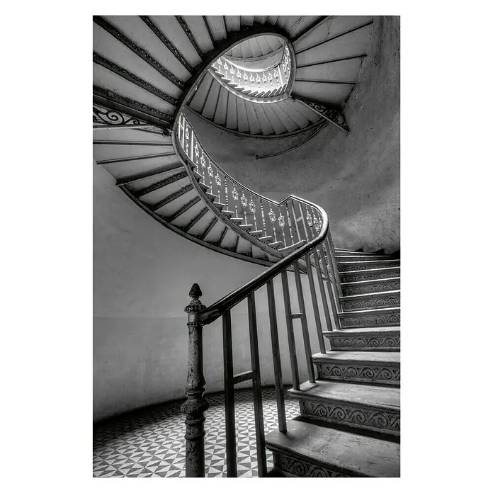 Póster Montee  Escalier - Escaleras vintage, An x Al: 45 x 65 cm