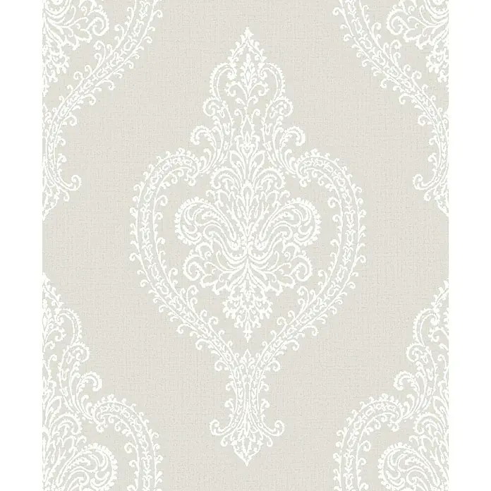Papel pintado Damasco - Gris, 10 x 0,53 m