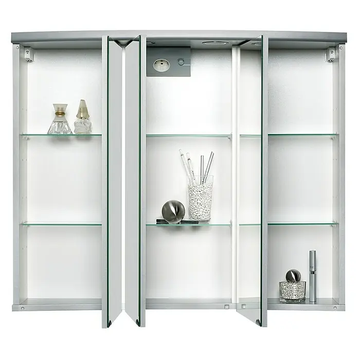 Sieper LED-Spiegelschrank Ancona - B x H: 82,5 x 69,1 cm, Mit Beleuchtung, MDF, Silber - Detailaufnahme