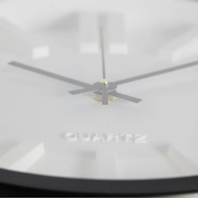Wanduhr rund - Schwarz, Durchmesser: 33 cm - Detailaufnahme