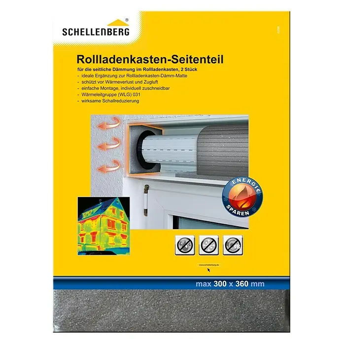 Schellenberg Rollladenkasten-Dämmmatte Seitenteil - L x B x H: 300 x 360 x 15 mm - Vorderansicht