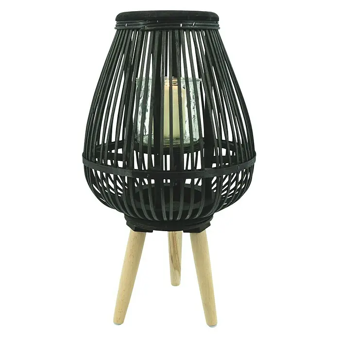 Farolillo Kai - Ø x Al: 15 x 47 cm, Negro, Redonda - Vista frontal