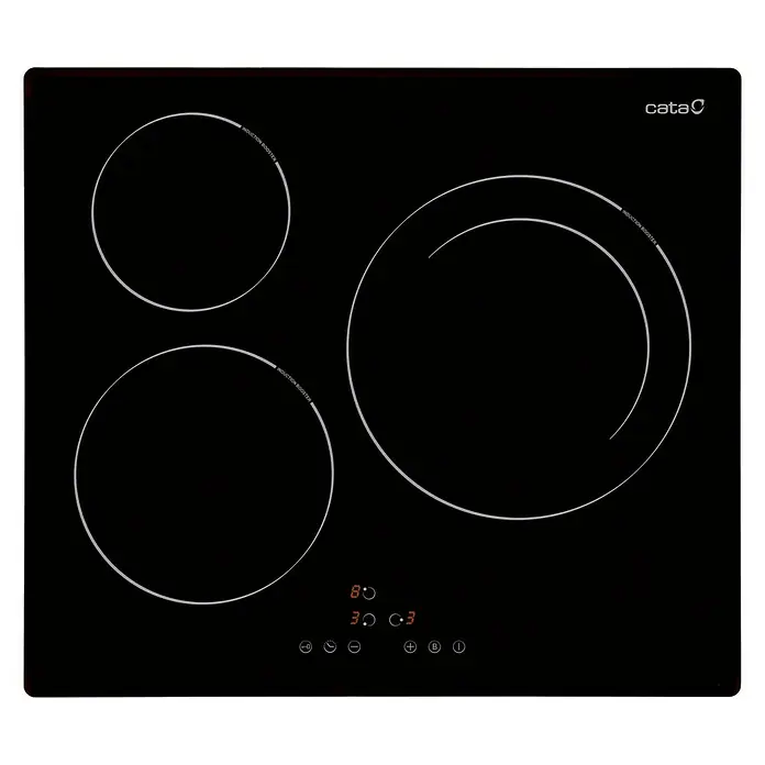 Cata Placa de inducción IB 6303 BK - Zonas de cocción: 3 ud., Temporizador