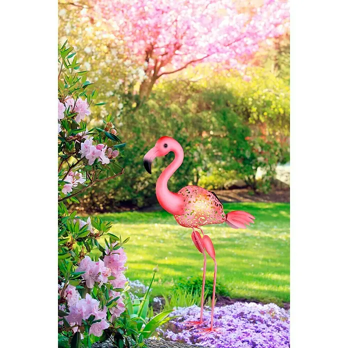 Globo LED-Solar-Dekoleuchte Flamingo - Pink, L x B x H: 340 x 160 x 740 mm