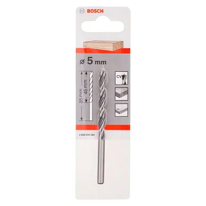 Bosch Professional Broca para madera en espiral - Diámetro: 5 mm, Largo: 86 mm
