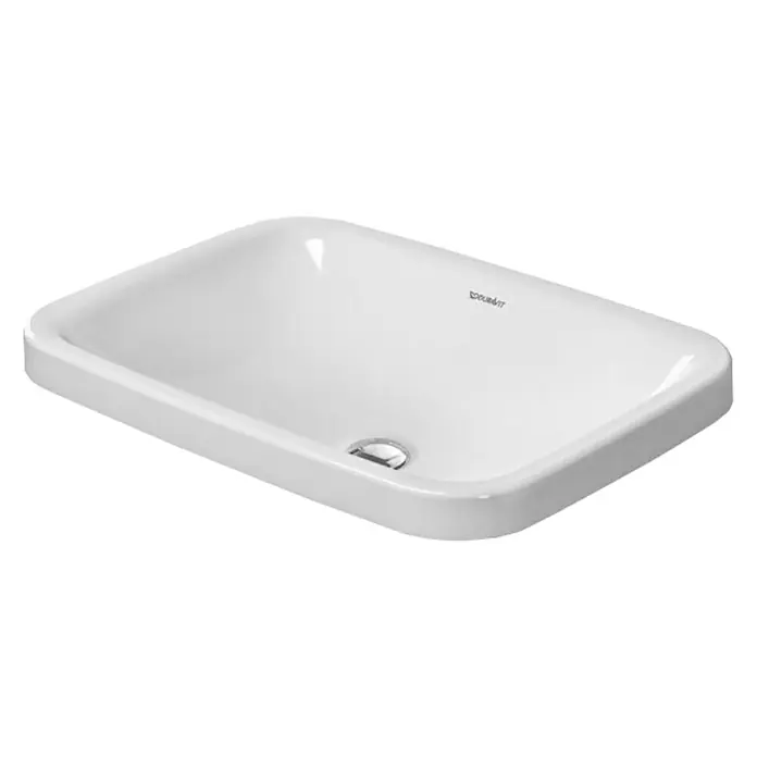 Duravit DuraStyle Einbauwaschbecken - 60 x 43 cm, Mit schmutzabweisender Glasur, Hahnloch: Ohne, Ohne Überlauf, Weiß - Vorderansicht