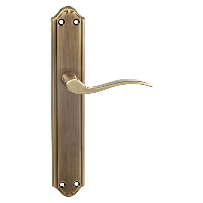 Juego de manillas - L x An x Al: 235 x 120 x 50 mm, Bronce, Apto para: Puertas de madera