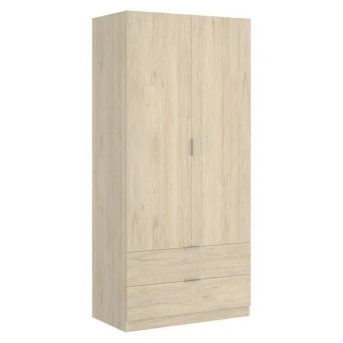 Armario para ropa Essen con cajones - L x An x Al: 52 x 81 x 184 cm, Natural