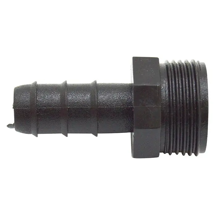 Conector para manguera goteo Macho - ¾″, 16 mm, Plástico