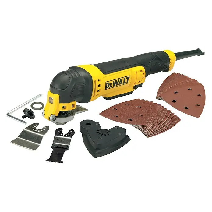 Dewalt Multifunktionswerkzeug DWE315 - 300 W, ± 1,6° - Linke Seitenansicht