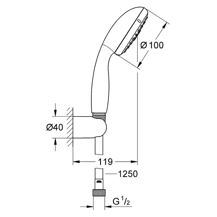 Grohe Brause-Set Tempesta 100 - Anzahl Funktionen: 2 Stk., Chrom - Vorderansicht