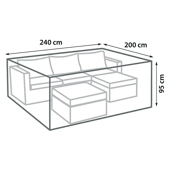 Sunfun Zaštitni prekrivač za vrtni namještaj - 240 x 200 cm, Sive boje