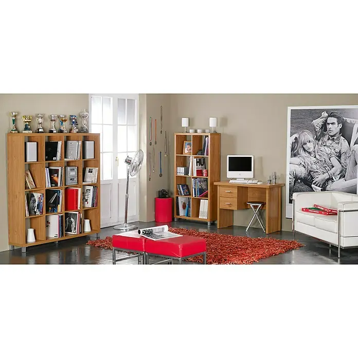 Estantería de madera Kubox 16 huecos - An x Al: 146 x 153 cm, MDF, Arce