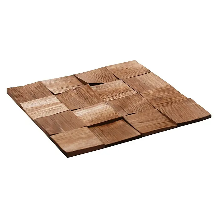 Drvena zidna obloga Quadro IV - Bor, Kvadrati, 380 x 380 mm, Debljina: 6 mm - 14 mm, 4 panela - Pogled odozgo
