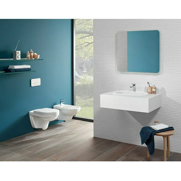 Villeroy & Boch Komplet zidne WC školjke Targa Style - Bez ruba, Bez posebne glazure, Oblik ispiranja: Duboko, WC odvod: Vodoravno, Bijele boje