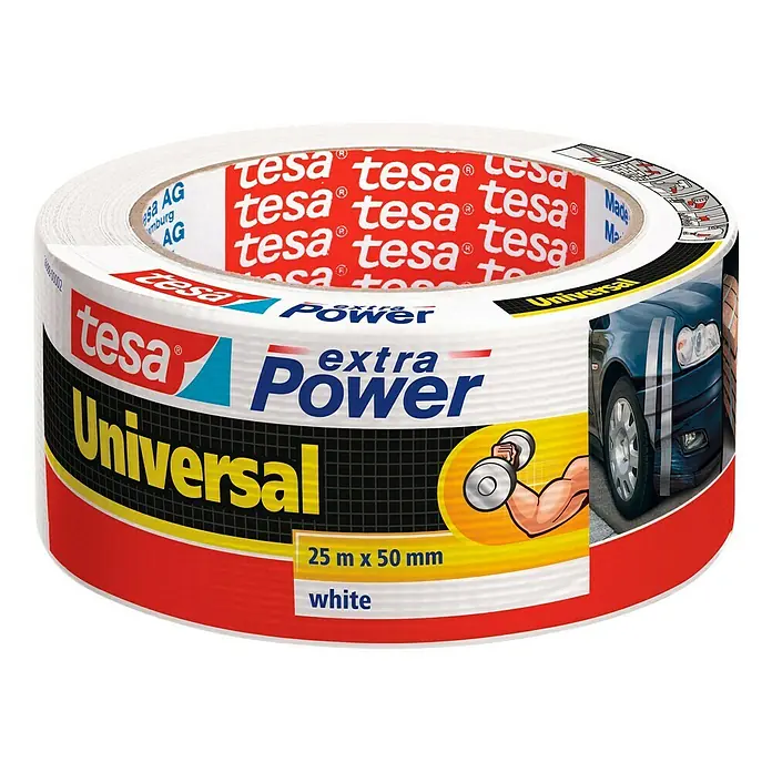 Tesa Extra Power Folija za brtvljenje spojeva prozora - Bijele boje, 25 m x 50 mm - Pogled sprijeda