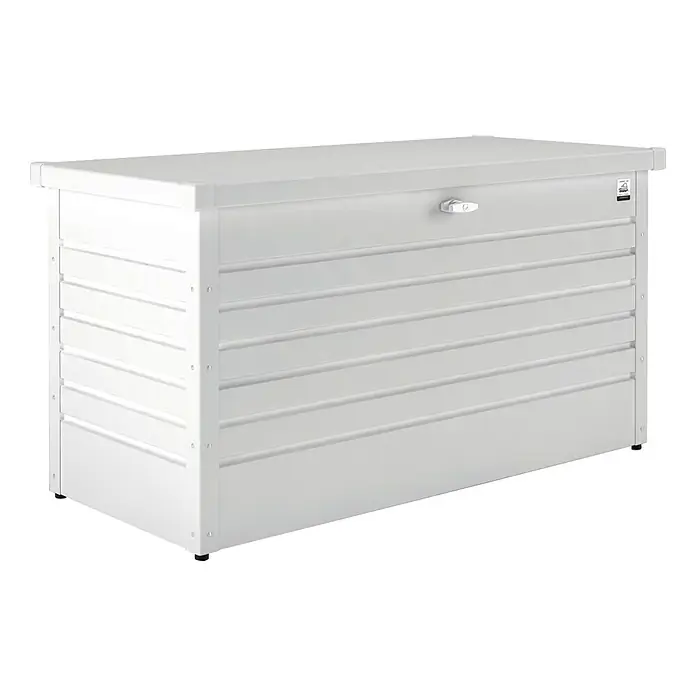 Biohort Garten-Aufbewahrungsbox FreizeitBox 130 - L x B x H: 134 x 62 x 71 cm, Weiß, Stahl