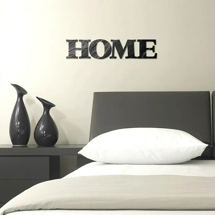 Wandobjekt - Home, Schwarz, 60 x 20 cm - Vorderansicht