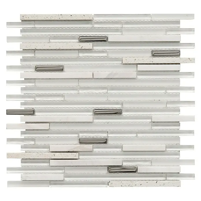 Mosaikfliese Quartz - 30 x 30 cm, Weiß, Glänzend