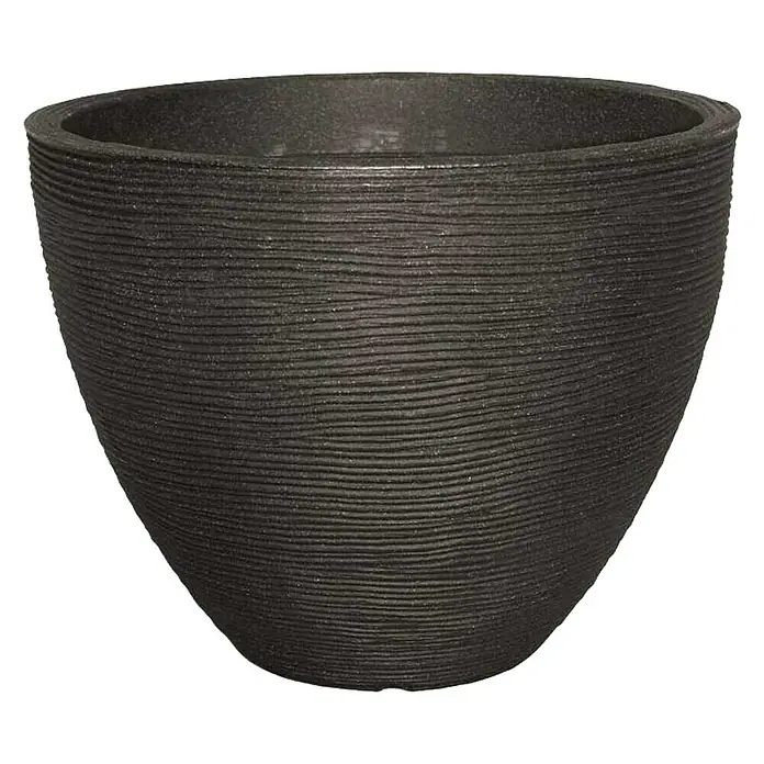 Geli Pflanztopf - Außenmaß (Ø x H): 40 x 31 cm, Kunststoff, Anthrazit - Linke Seitenansicht