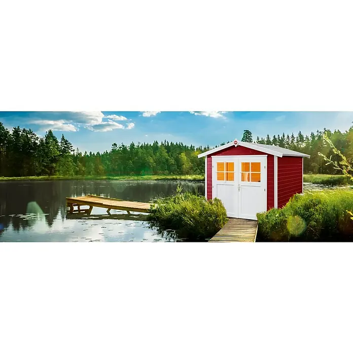 Weka Gartenhaus Colore 1 - Rot, Grundfläche: 4,91 m², Doppeltür