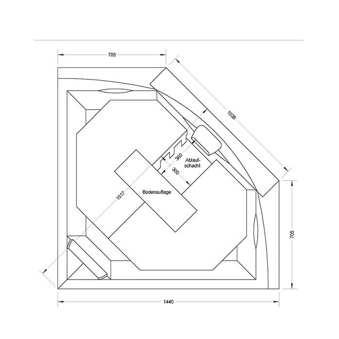 Ottofond Badewannenträger Sydney - Passend für: Ottofond Eckbadewanne Sydney 140 x 140 cm