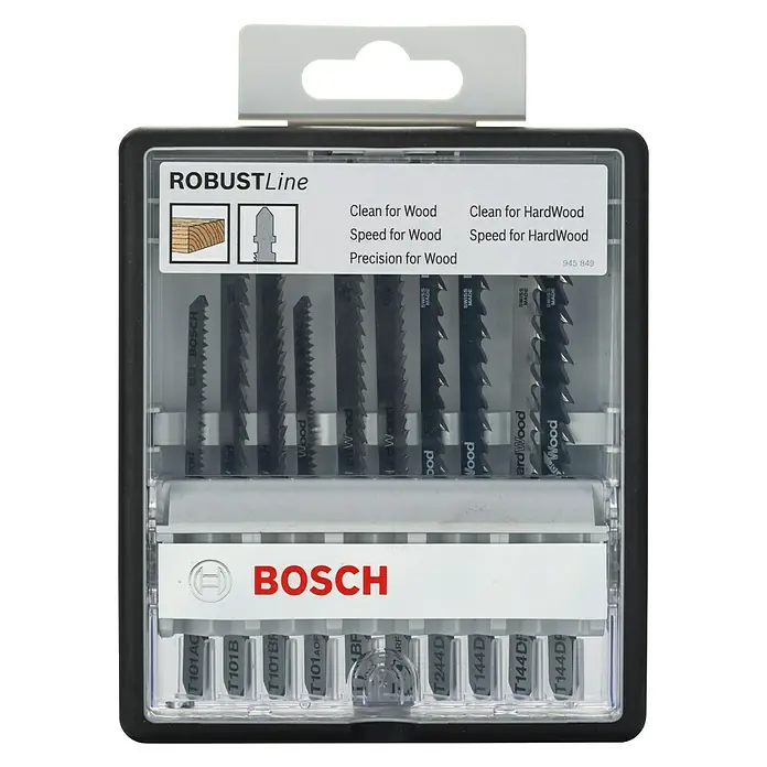 Bosch Professional Set listova za pilu Robustline - Drvo, 10 -dij., T-završetak - Pogled sprijeda