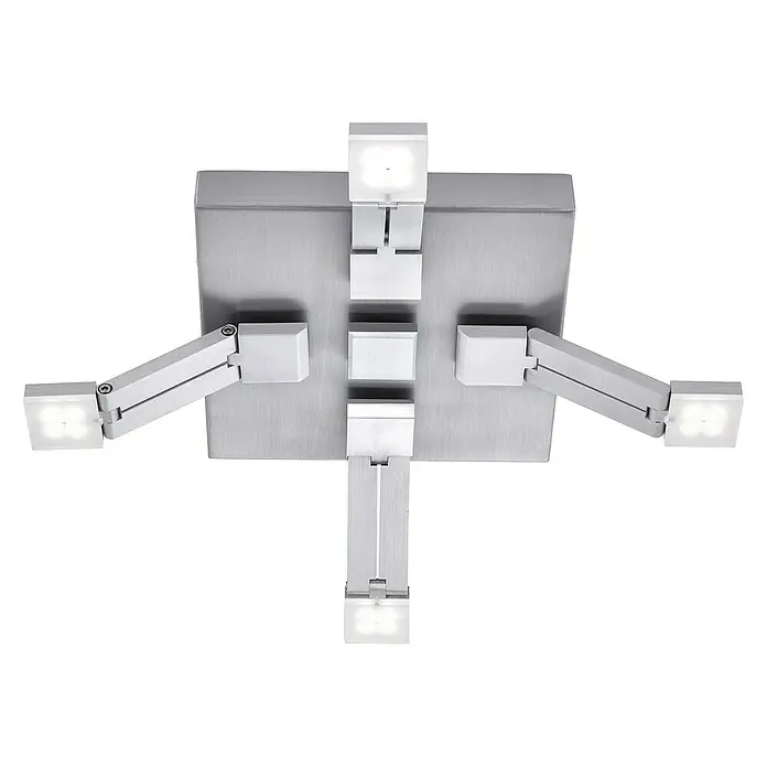 Led-plafondlamp Transform - 19,2 W, l x b x h: 43 x 43 x 17,5 cm, Aluminium, Warm wit - Zicht van beneden