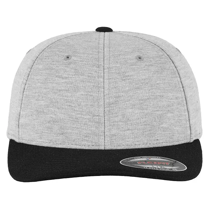 Flexfit Gorra Double Jersey - Gris/Negro, Medida: L/XL - Vista frontal