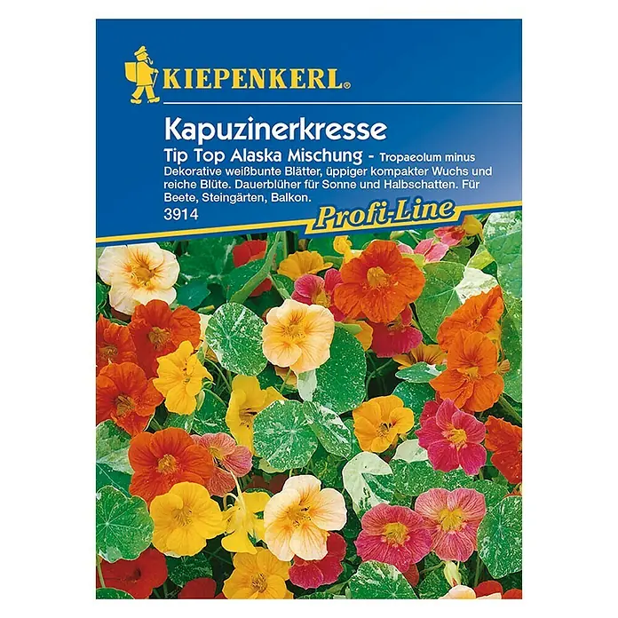 Kiepenkerl Profi-Line Kräutersamen Kapuzinerkresse Tip Top Alaska Mischung - Tropaeolum majus, Saatzeit: April - Vorderansicht