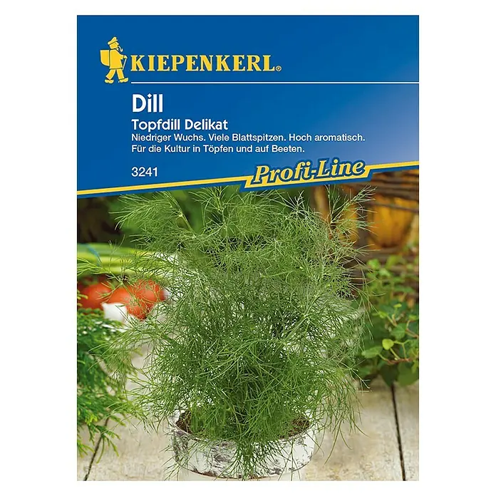 Kiepenkerl Profi-Line Kräutersamen Delikat - Anethum graveolens var. hortorum, Saatzeit: Ganzjährig, Erntezeit: Ganzjährig - Vorderansicht