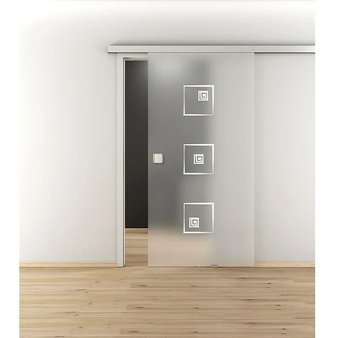 Diamond Doors Griffmuschel Quattro - Edelstahloptik, Geeignet für: Ganzglas-Schiebetüren, 5,8 x 5,8 cm - Stimmungsaufnahme