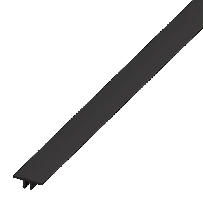 Kantoflex Coaxis Abdeckleiste - 1.000 x 16 mm, Hart-PVC, Schwarz, Passend für: Coaxis Profile, Coaxis Säulenprofile, Stecken - Linke Seitenansicht