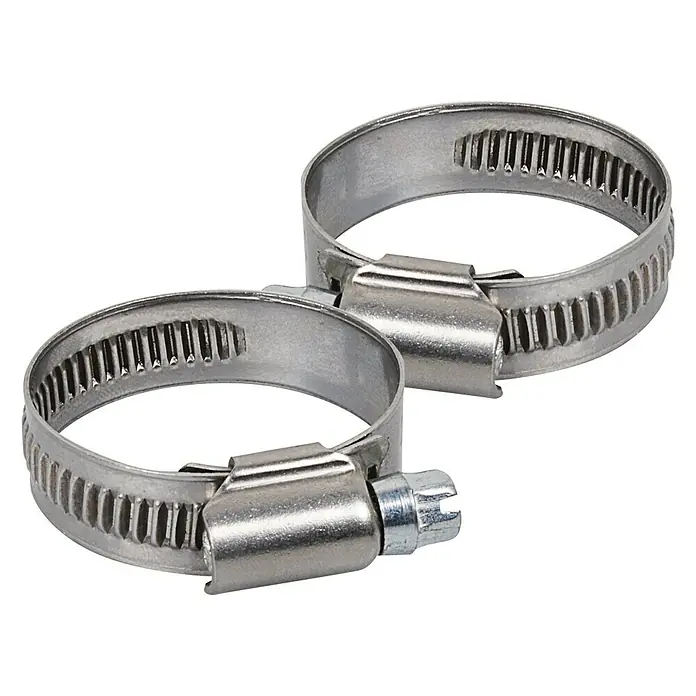 Obujmica za crijeva - Stezni raspon: 23 - 35 mm, Raspon frekvencija: 12 mm, Plemeniti čelik, 2 kom - Pogled sprijeda