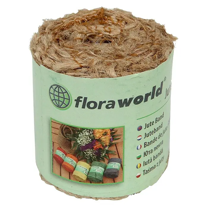 Floraworld Classic Jutegewebeband - Natur, 300 x 6 cm - Vorderansicht