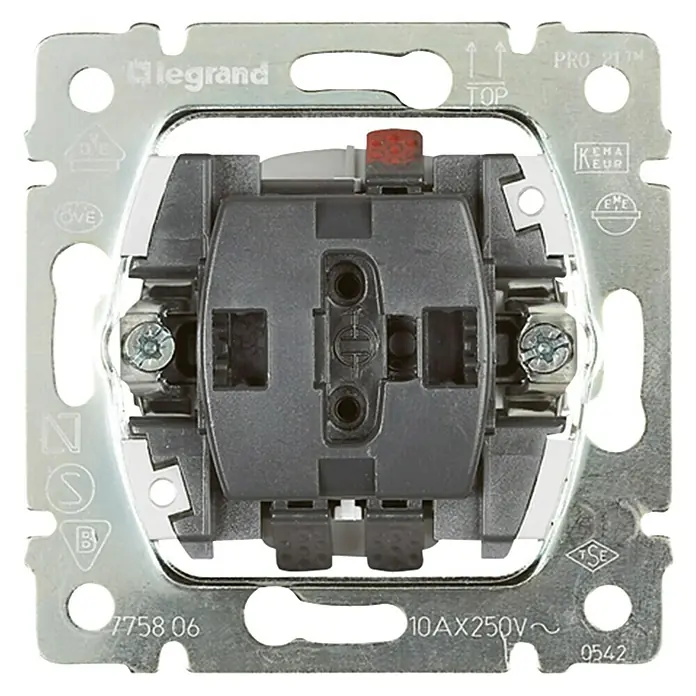 Legrand Pro 21 Wechselschalter-Einsatz - 10 A, Unterputz - Ansicht von oben
