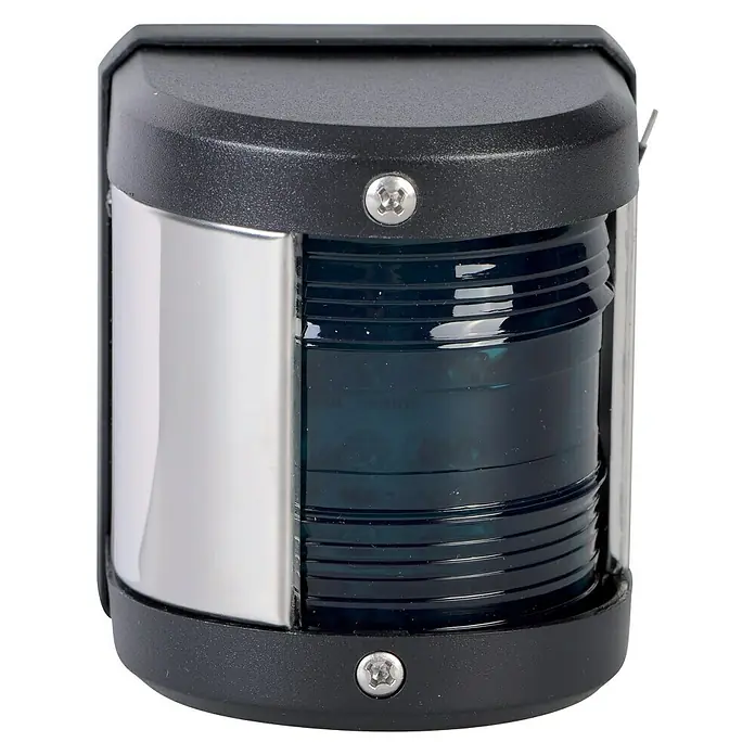 Talamex LED-Steuerbordlaterne - 55,5 x 64,4 x 75 mm, 12 V, 0,54 W, Schwarz, Lichtfarbe: Grün - Vorderansicht