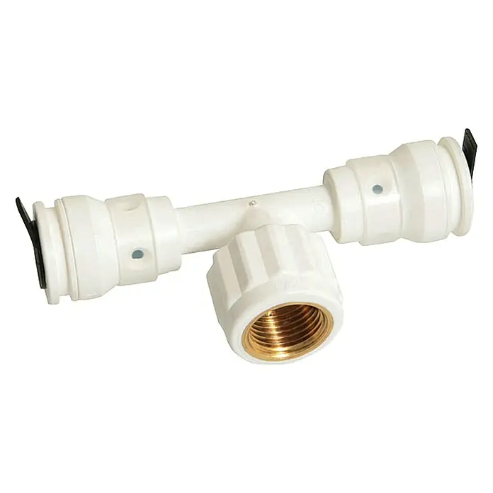 Marley AquaStec T-Stück - Durchmesser: 2 x 16 mm, Innengewinde: ½″ - Vorderansicht