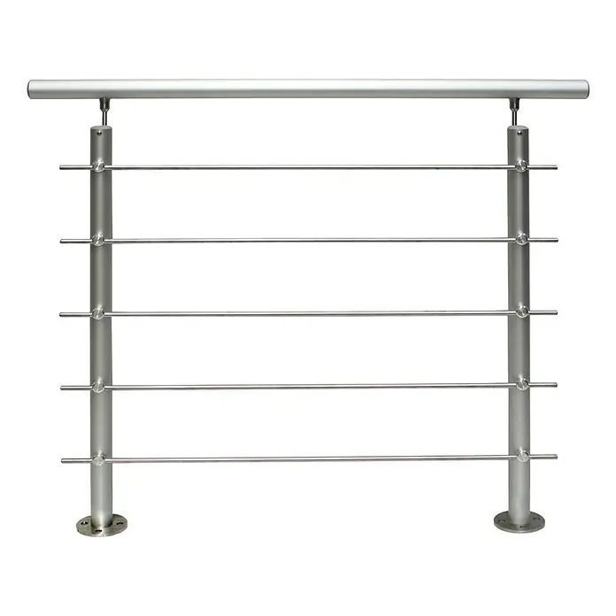 Treba Frewa Geländer-Set EG2 - Oberbodenmontage, Edelstahl V2A, Silber, Länge: 1.500 mm - Vorderansicht