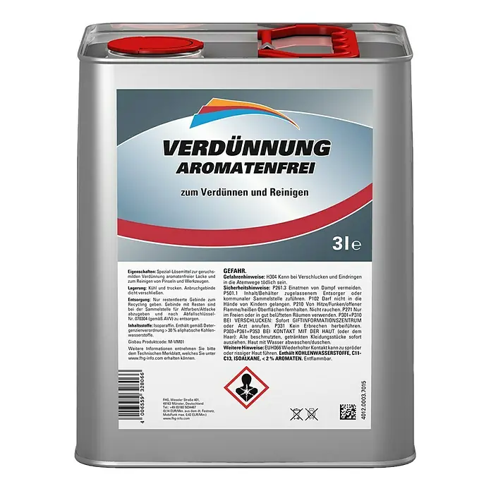 Verdünnung - Aromatenfrei, 3 l - Vorderansicht