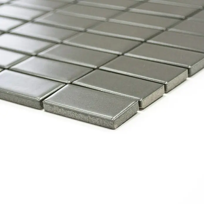Mosaikfliese Uni ST 385 - 29,8 x 29,8 cm, Grau, Matt - Vorderansicht