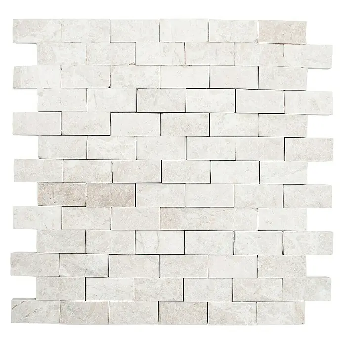 Mosaikfliese Brick Splitface X3D 40060 - 30,5 x 29 cm, Weiß, Matt - Ansicht von oben