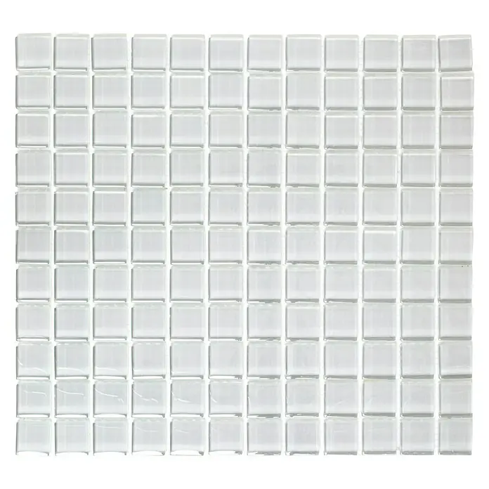 Mosaikfliese Quadrat Crystal Uni XCM 8021 - 32,7 x 30,2 cm, Hellgrau, Glänzend - Ansicht von oben