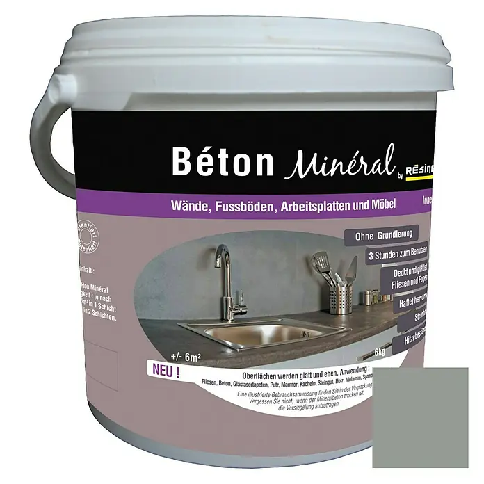 Résinence Béton Minéral Betonputz - Hellgrau, 6 kg